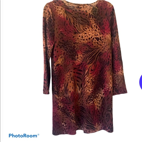 En Focus Animal Print One Button Long Cardigan - Picture 2 of 7